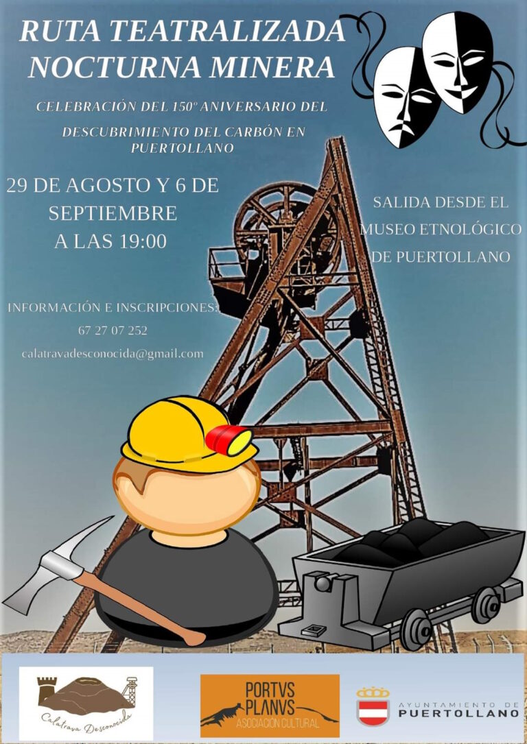 Ya puedes inscribirte en las rutas teatralizadas nocturnas de la minería gratuitas el 29 de agosto y el 6 de septiembre en Puertollano