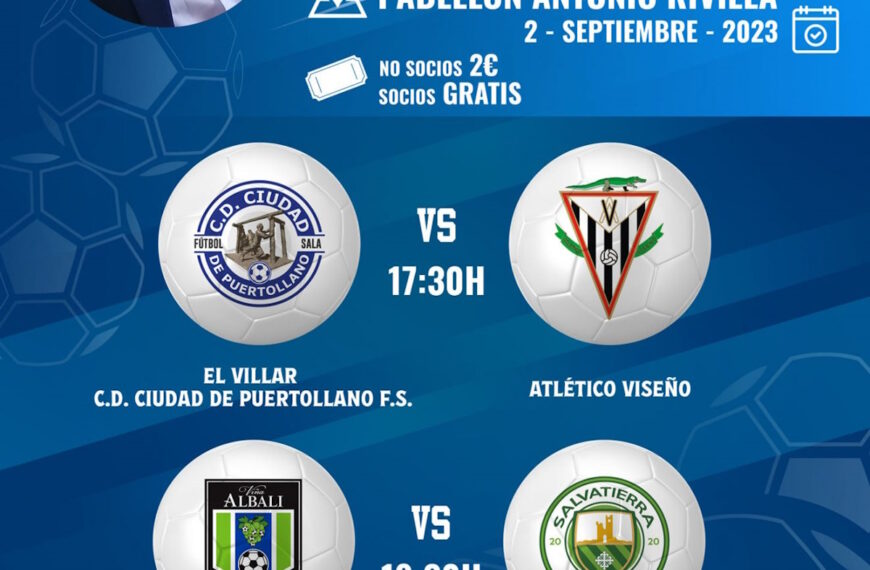 II Torneo Memorial “Miguel González Martínez” de fútbol sala el 2 de septiembre en el pabellón Antonio Rivilla de Puertollano