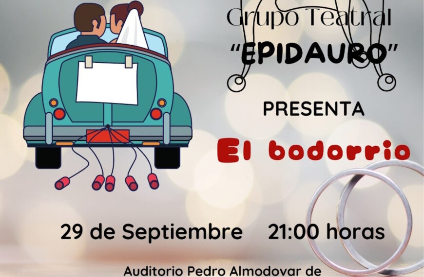 La comedia “El bodorrio” presentará Epidauro en la XI edición de teatro solidario de Arquicma el 29 de septiembre en Puertollano