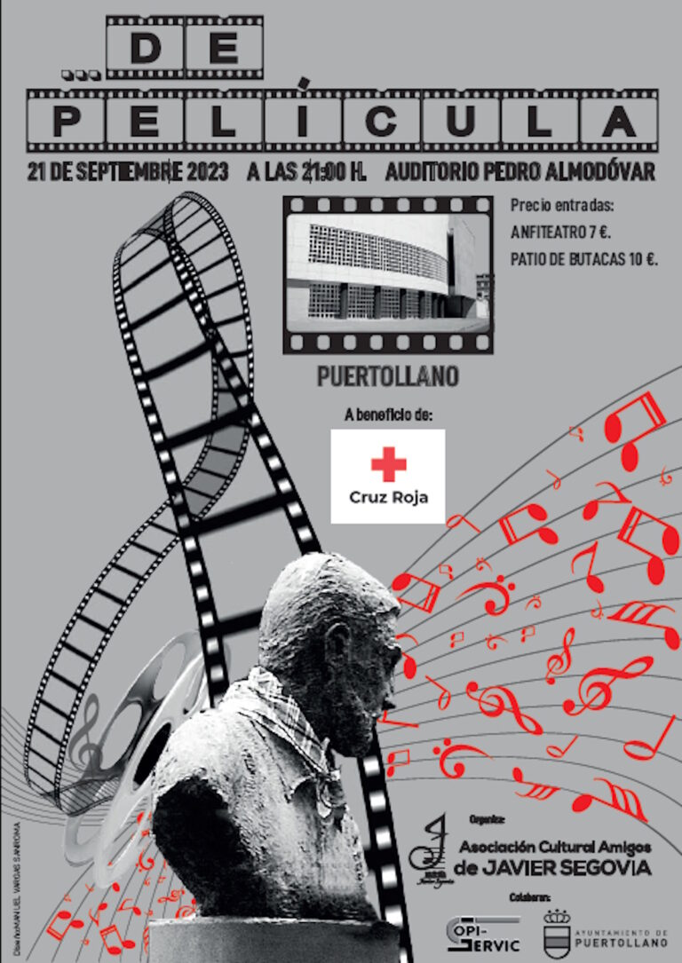 Concierto “De película”  el 21 de septiembre a beneficio de la Cruz Roja en el Auditorio Pedro de Almodóvar de Puertollano