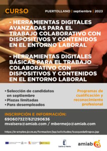 Abierta inscripción a cursos de digitalización y mantenimiento y organización de alojamientos por AMIAB en Puertollano para desempleados