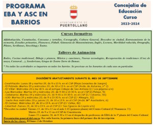 Inscripciones del programa municipal de Educación Básica de Adultos y animación sociocultural de Puertollano abren hoy 18 de septiembre