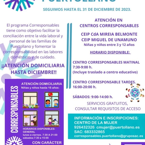 Corresponsables Puertollano promueve una nueva edición del programa para fomentar la conciliación familiar