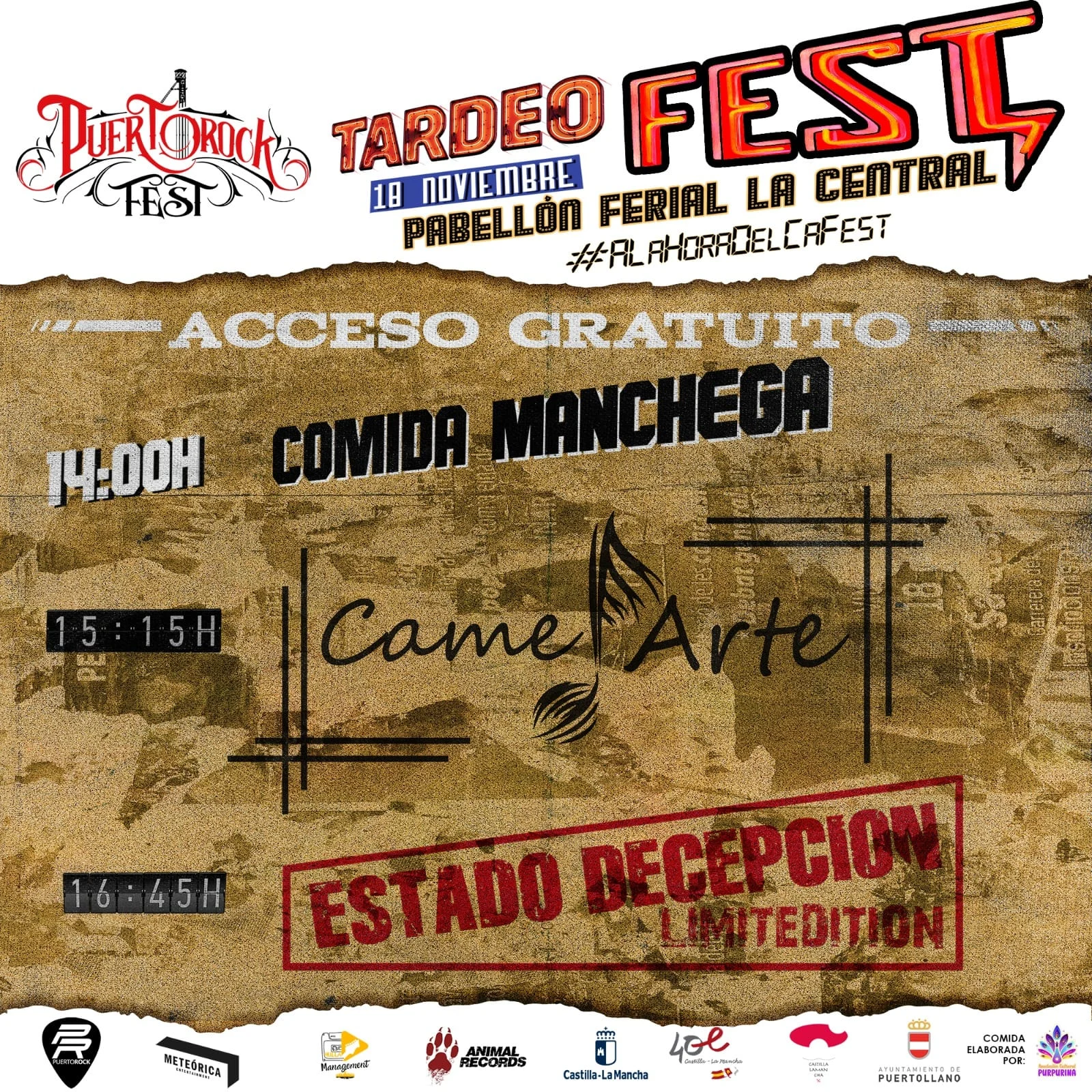 El I Puertorock Fest comenzará con la actuación de Camelarte y Estado Decepción en el tardeo musical