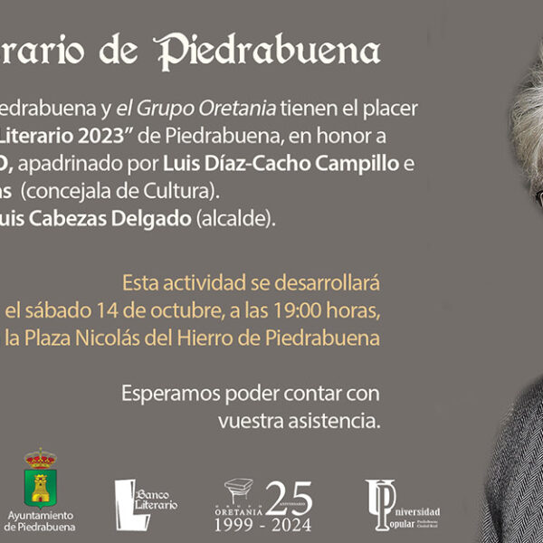 El poeta y escritor, Nicolás del Hierro, obtiene, a título póstumo, el primer Banco Literario de Piedrabuena