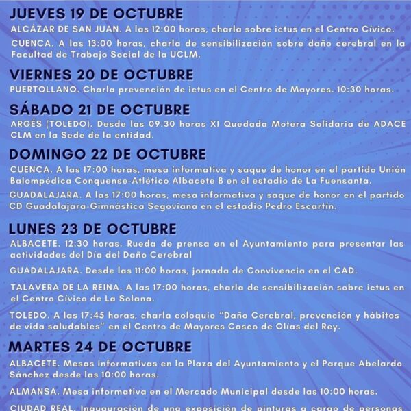 La Asociación Adace Castilla-La Mancha celebra el Día del Daño Cerebral con la entrega de los II Premios y diversas actividades regionales.