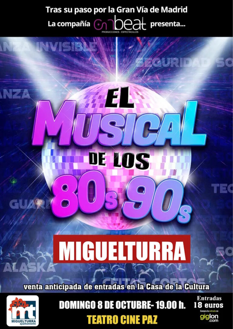 La Compañía OnBeat llega con  «El Musical de los 80s y 90s» el 8 de octubre en el Teatro Cine Paz de Miguelturra