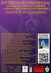 Más de 1.200 músicos de Bandas de Cornetas y Tambores se dan cita este fin de semana en Calzada de Calatrava