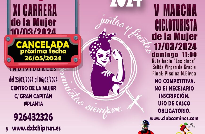 Cambio de Fecha: La Carrera de la Mujer se Posterga para el 26 de Mayo Debido a Pronóstico de Lluvia