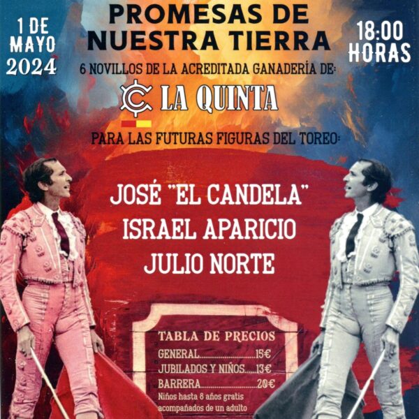 Adquiere tus entradas para la novillada del 1 de mayo en el kiosco del Paseo