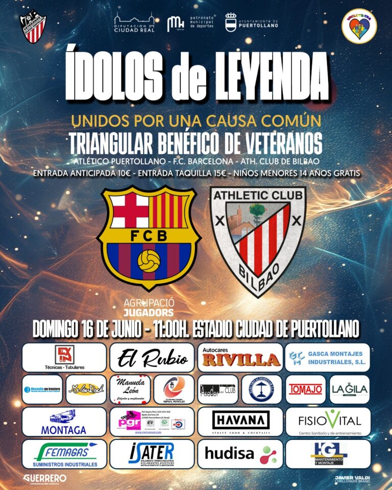 Éxito de ventas en el torneo triangular de leyendas: Barcelona, Athletic y Atlético Puertollano conquistan a la afición con 2,000 entradas agotadas