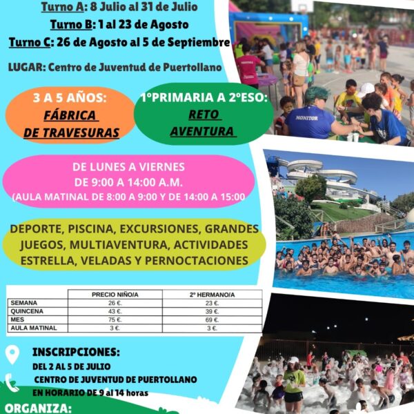 Inscripciones Abiertas: Pocas Vacantes Disponibles para Niños y Niñas Menores de 14 Años en los Campamentos Urbanos de Verano