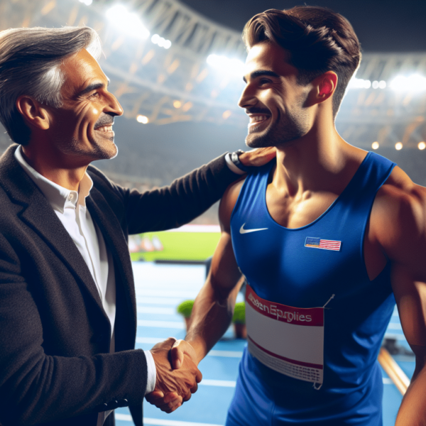 Nicolás Castillejos congratulado por el alcalde tras su victoria europea en triple salto