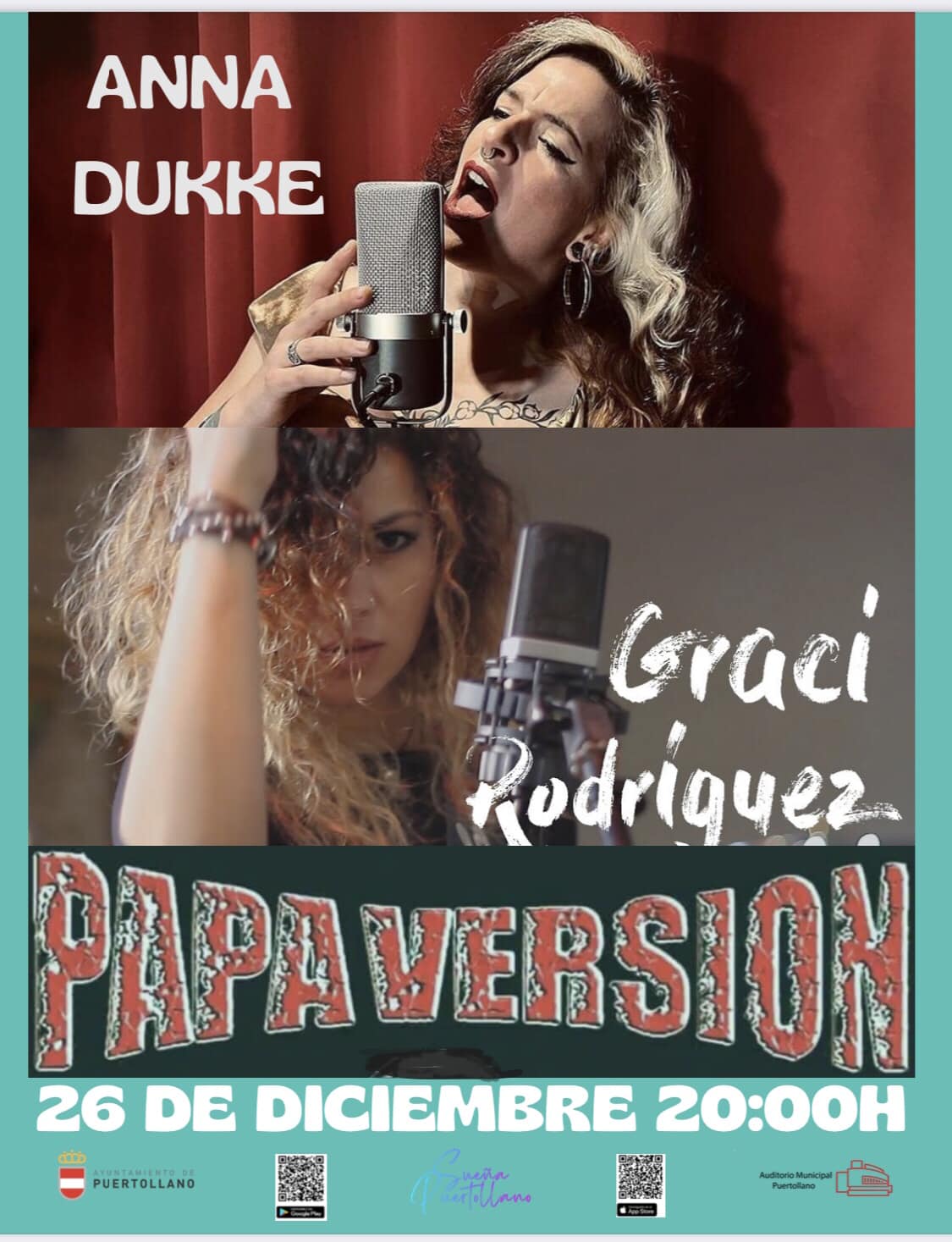 Concierto de Fusión Musical: Graci Rodríguez y Anna Dukke interpretan clásicos del rock con Papa Versión el 26 en el Auditorio