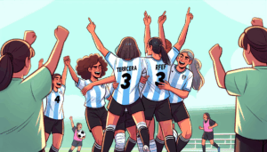 Las Guerreras del CS Puertollano festejan su ascenso a Tercera RFEF con entusiasmo y espíritu de equipo.