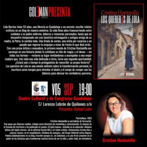 La puertollanera Cristina Hontanilla debuta en la novela con Los quereres de Lola