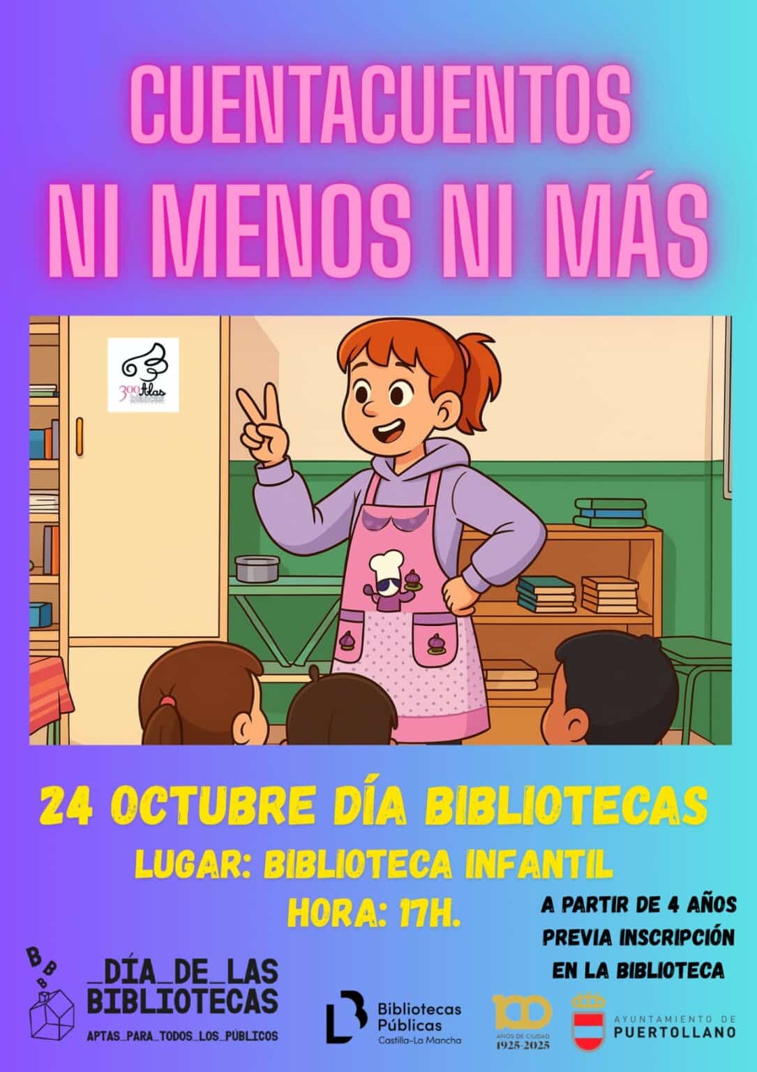Festejo literario para los pequeños: Cuentacuentos infantil en honor al Día de las Bibliotecas en la Biblioteca Municipal de Puertollano