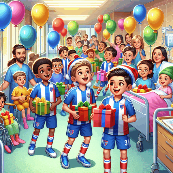 El CD Salesianos Puertollano sorprende a los pequeños del hospital con una visita y divertidos regalos