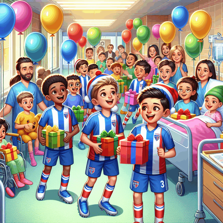 El CD Salesianos Puertollano sorprende a los pequeños del hospital con una visita y divertidos regalos