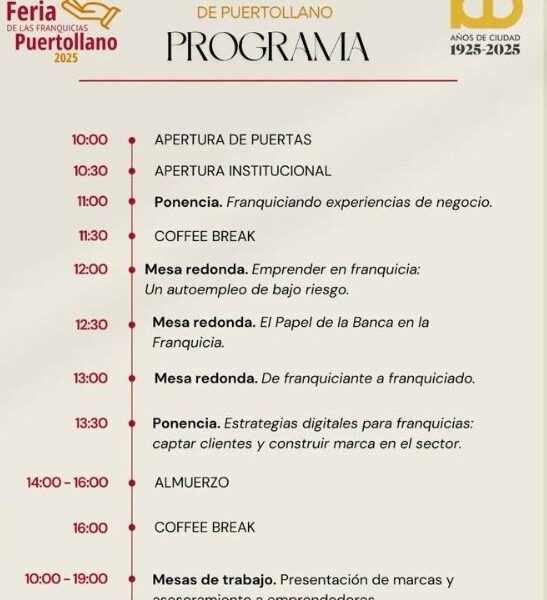 I Feria de Franquicias de Puertollano: Más de 20 Marcas Confirmadas para el Evento Empresarial del Jueves