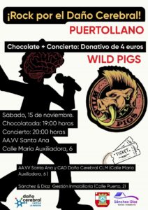 Rock & Chocolate: «Wild Pigs» en concierto benéfico por las víctimas de daño cerebral