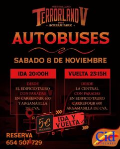 La Central organiza viaje en autobús al parque del miedo ‘Terrorland’ este sábado