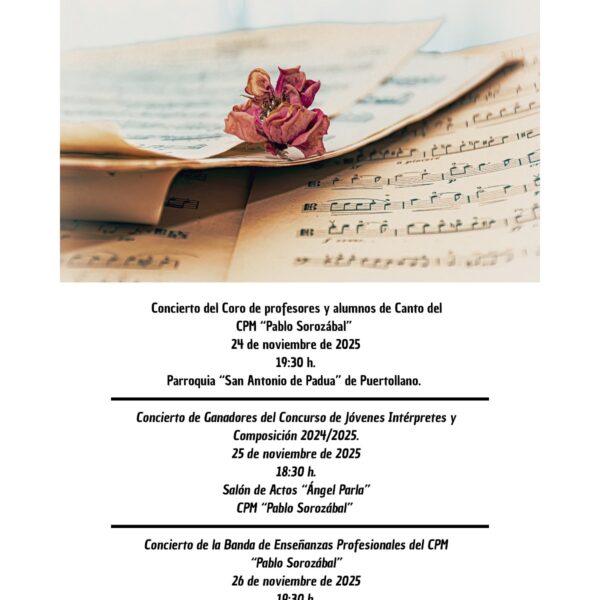 Trilogía de conciertos en honor a Santa Cecilia por el Conservatorio Profesional de Música