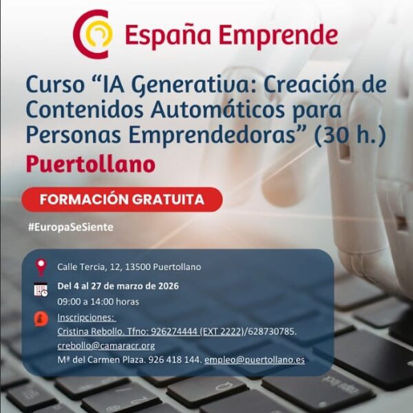 Impulso a la Innovación Creativa: Curso de Inteligencia Artificial Generativa en Puertollano