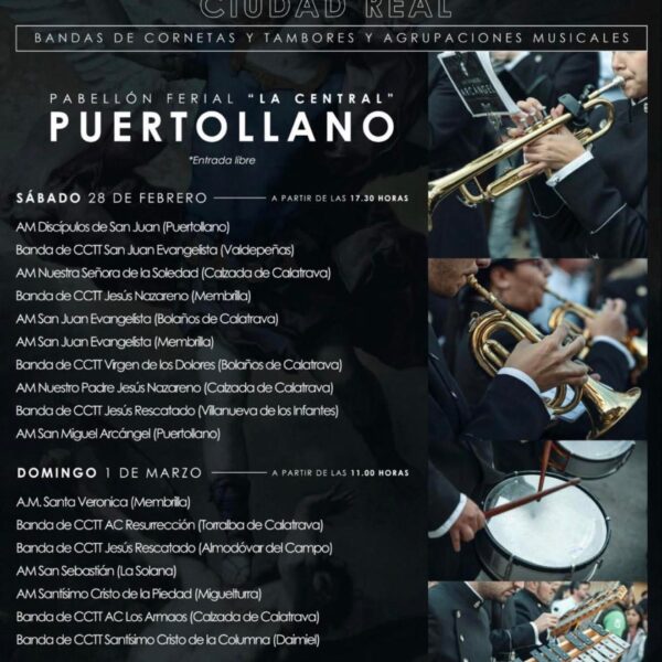 XVIII Certamen Provincial de Semana Santa contará con la actuación de diecisiete bandas y agrupaciones musicales