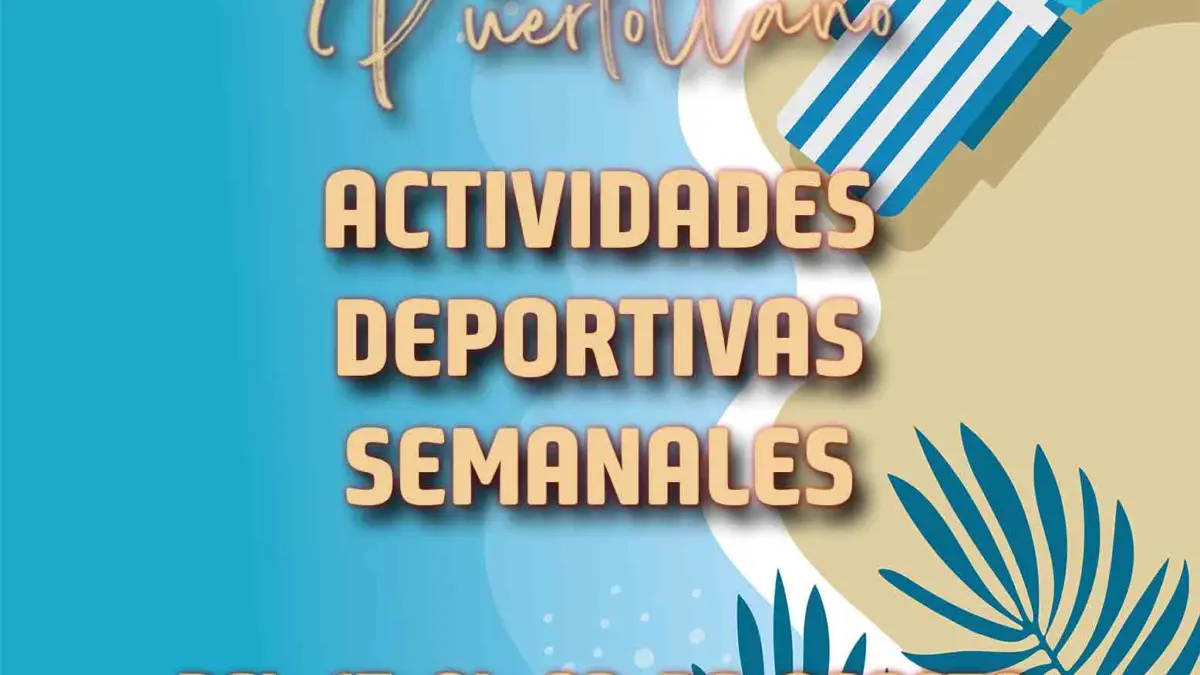 Cartel de las actividades deportivas del Patronato Municipal de Deportes de Puertollano del 17 al 23 de agosto de 2026