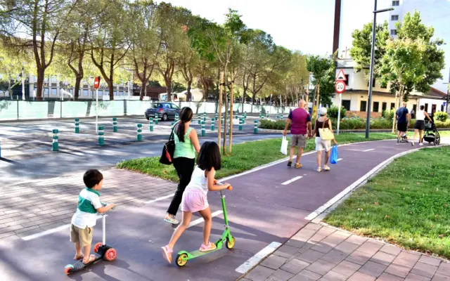 Trazado del nuevo carril bici entre Fraternidad y el centro de Puertollano