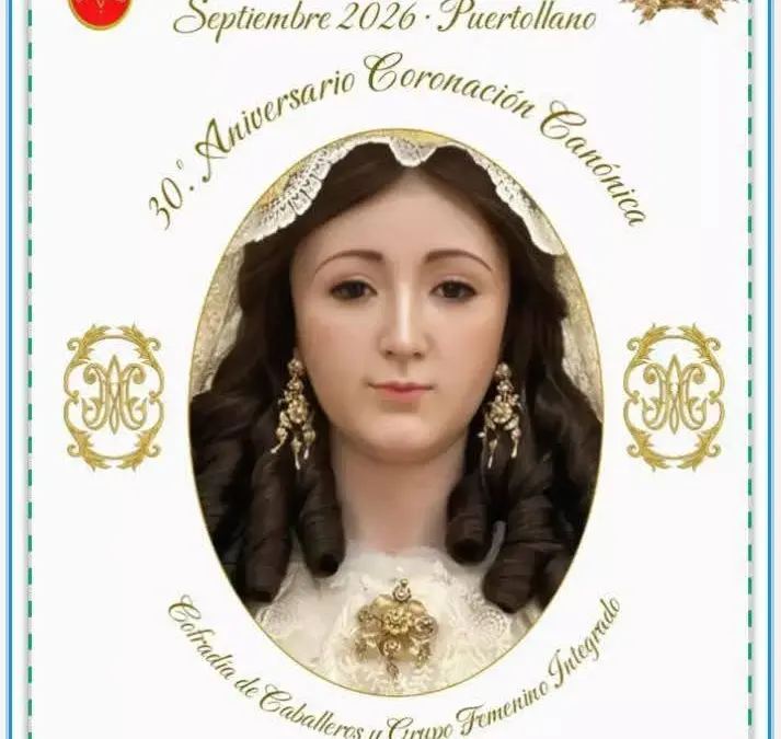 Cartel conmemorativo del 30 aniversario de la coronación de la Virgen de Gracia editado por la Cofradía de Caballeros