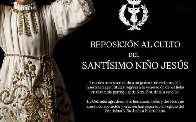Imagen del Nino Jesus tras su restauracion
