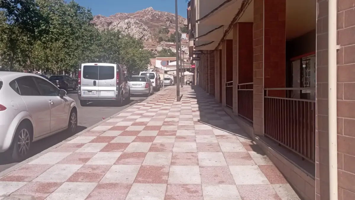 Operarios del servicio municipal de limpieza trabajando en una calle de Puertollano