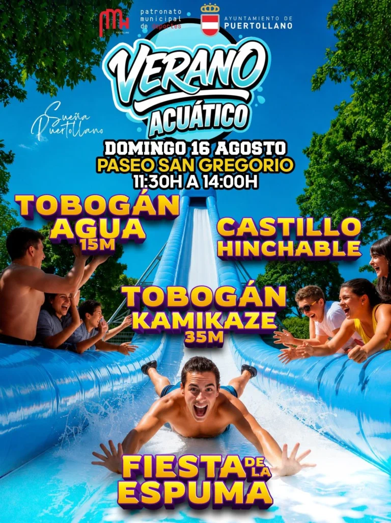 ¡Diversión Acuática! El Paseo de San Gregorio se Transformará en un Parque de Toboganes Gigantes y Fiesta de Espuma Este Domingo