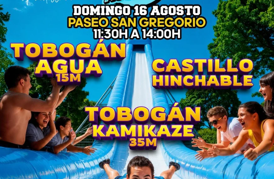 ¡Diversión Acuática! El Paseo de San Gregorio se Transformará en un Parque de Toboganes Gigantes y Fiesta de Espuma Este Domingo