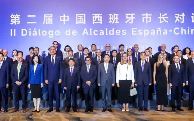El alcalde de Puertollano, Miguel Ángel Ruiz, durante su participación en el II Diálogo de Alcaldes España-China