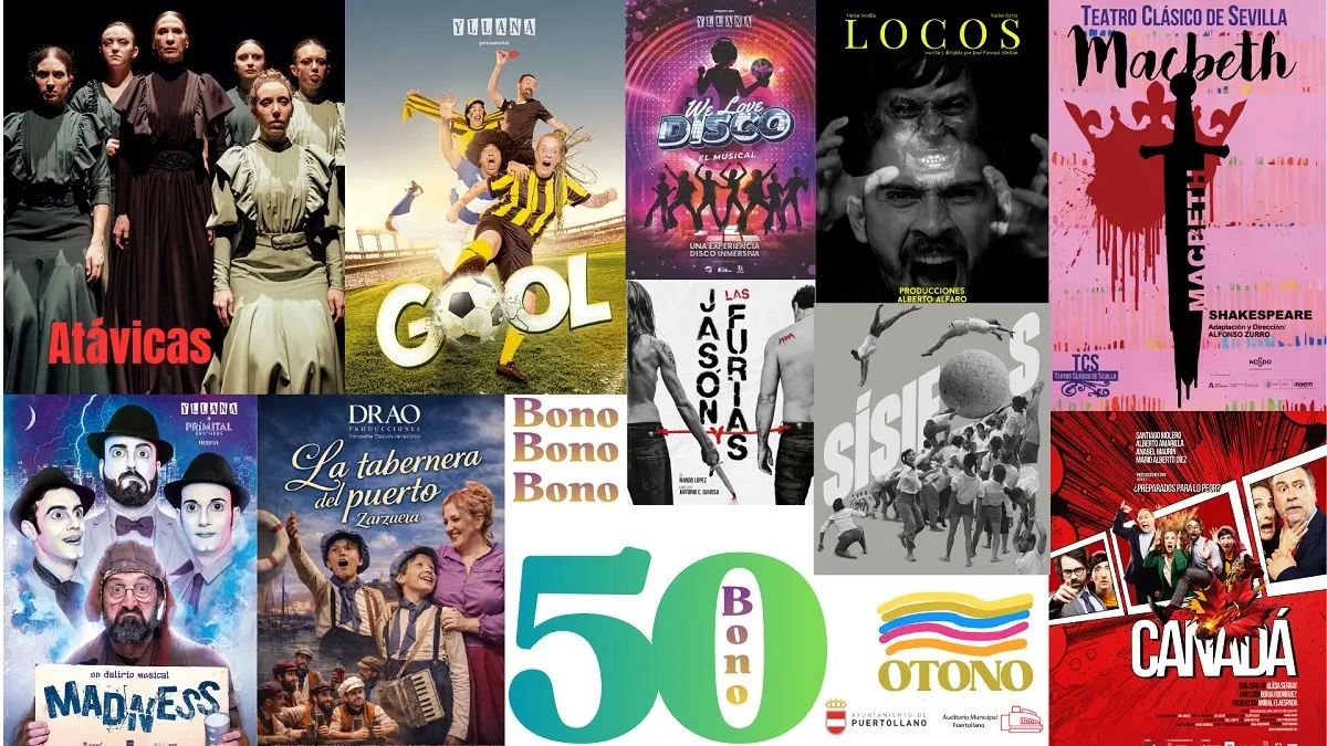 Cartel del Bono50 de la temporada de otoño del Auditorio Municipal de Puertollano
