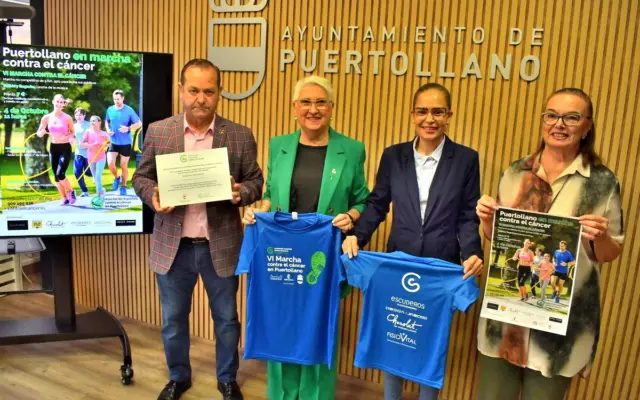 Cartel o imagen de la Marcha contra el Cáncer organizada por la Asociación Española Contra el Cáncer en Puertollano