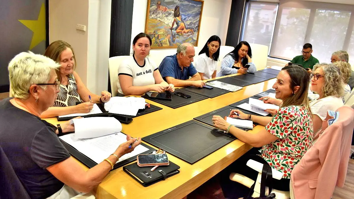 Reunion del Consejo Local de Cooperacion Internacional de Puertollano presidida por Sagrario Almodovar