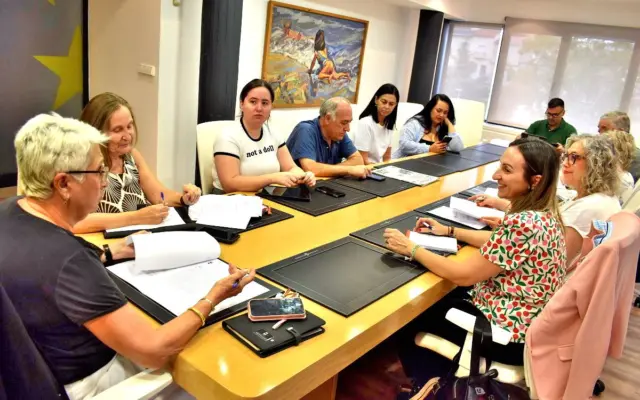 Reunion del Consejo Local de Cooperacion Internacional de Puertollano presidida por Sagrario Almodovar