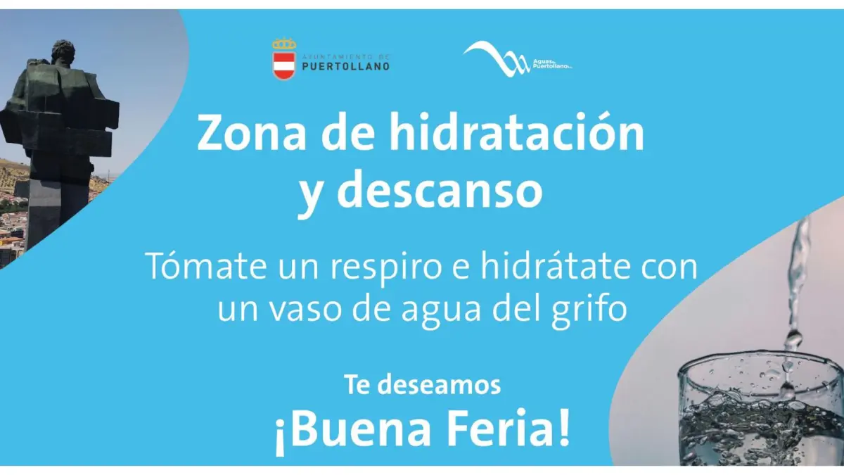 Zona de hidratación instalada en el Paseo de San Gregorio durante las fiestas de la Virgen de Gracia