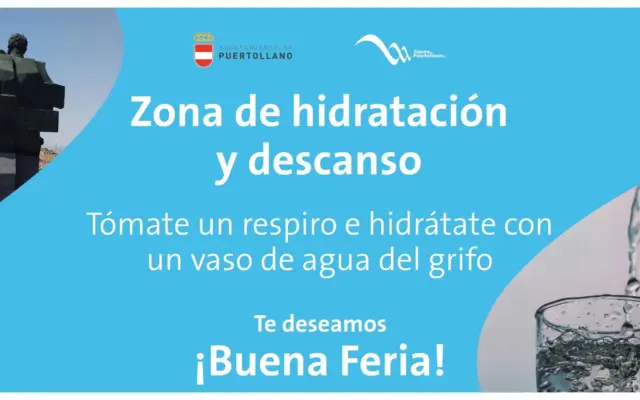 Zona de hidratación instalada en el Paseo de San Gregorio durante las fiestas de la Virgen de Gracia