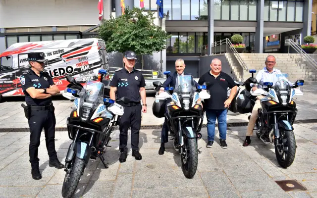 Motocicletas de la unidad de motoristas de la Policía Local de Puertollano