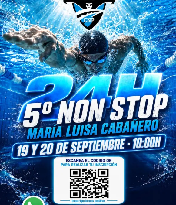 Cartel de la 5ª edición de las 24 Horas Non Stop del Club Natación Puertollano