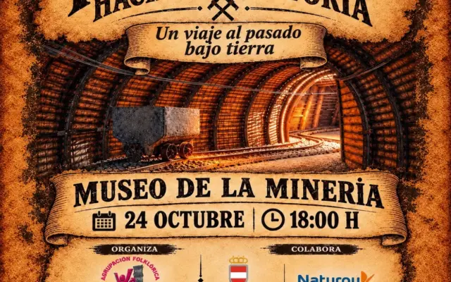 Niños y niñas de la Agrupación Folklórica Virgen de Gracia representan oficios mineros en el Museo de la Minería de Puertollano
