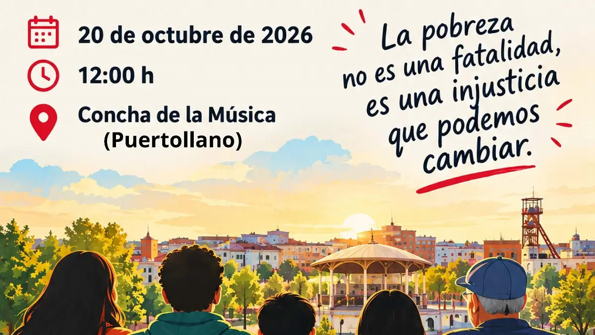 Lectura del manifiesto por el Día Internacional para la Erradicación de la Pobreza en la Concha de la Música de Puertollano