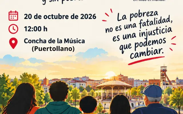 Lectura del manifiesto por el Día Internacional para la Erradicación de la Pobreza en la Concha de la Música de Puertollano