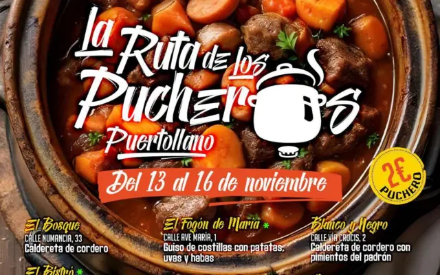Cartel promocional de la Ruta de los Pucheros de Puertollano