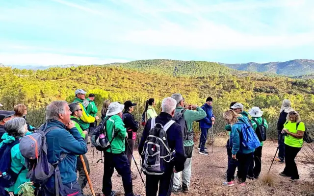 Participantes en una ruta senderista del Patronato Municipal de Deportes de Puertollano por el Valle de Alcudia